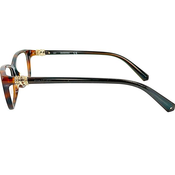 Swarovski SK5243 Womens Plastic Eyeglass Frame 052 Dark Havana 54-15